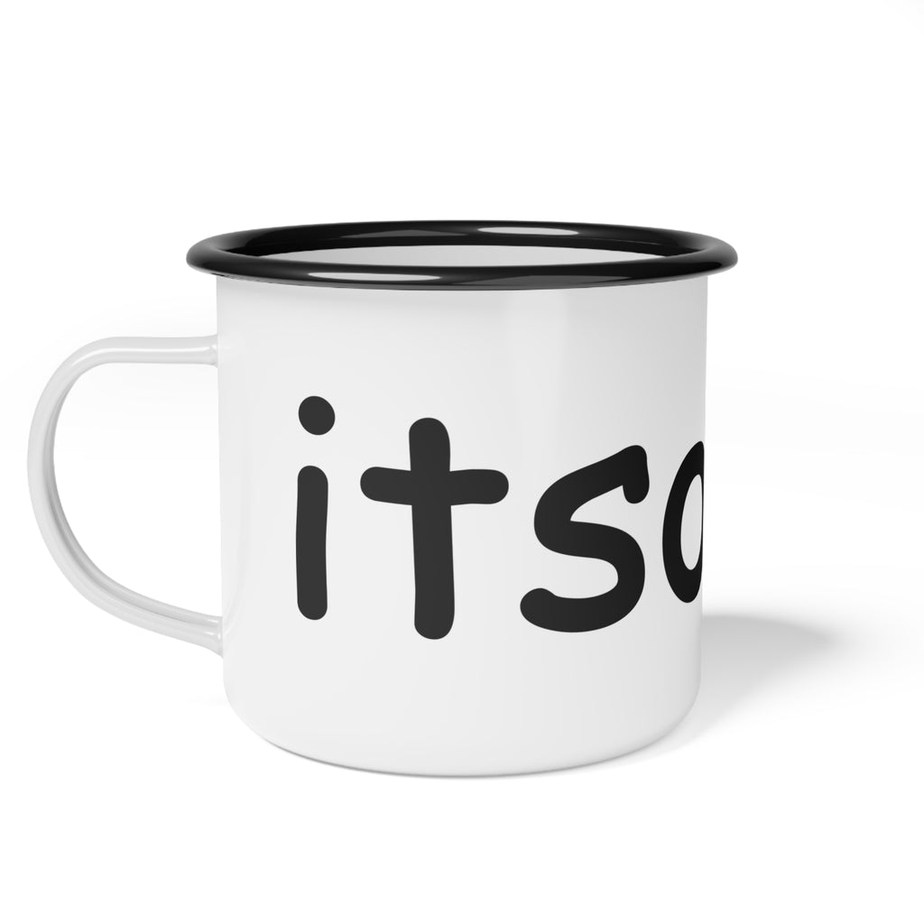 Enamel Camp Cup — 'It’s So Kt' Handwritten Camper Mug